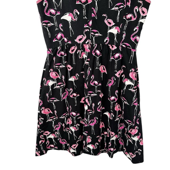 Crown & Ivy Flamingo Fit Flare Dress Size 4 Black Pink Preppy Coastal Style - Picture 8 of 14